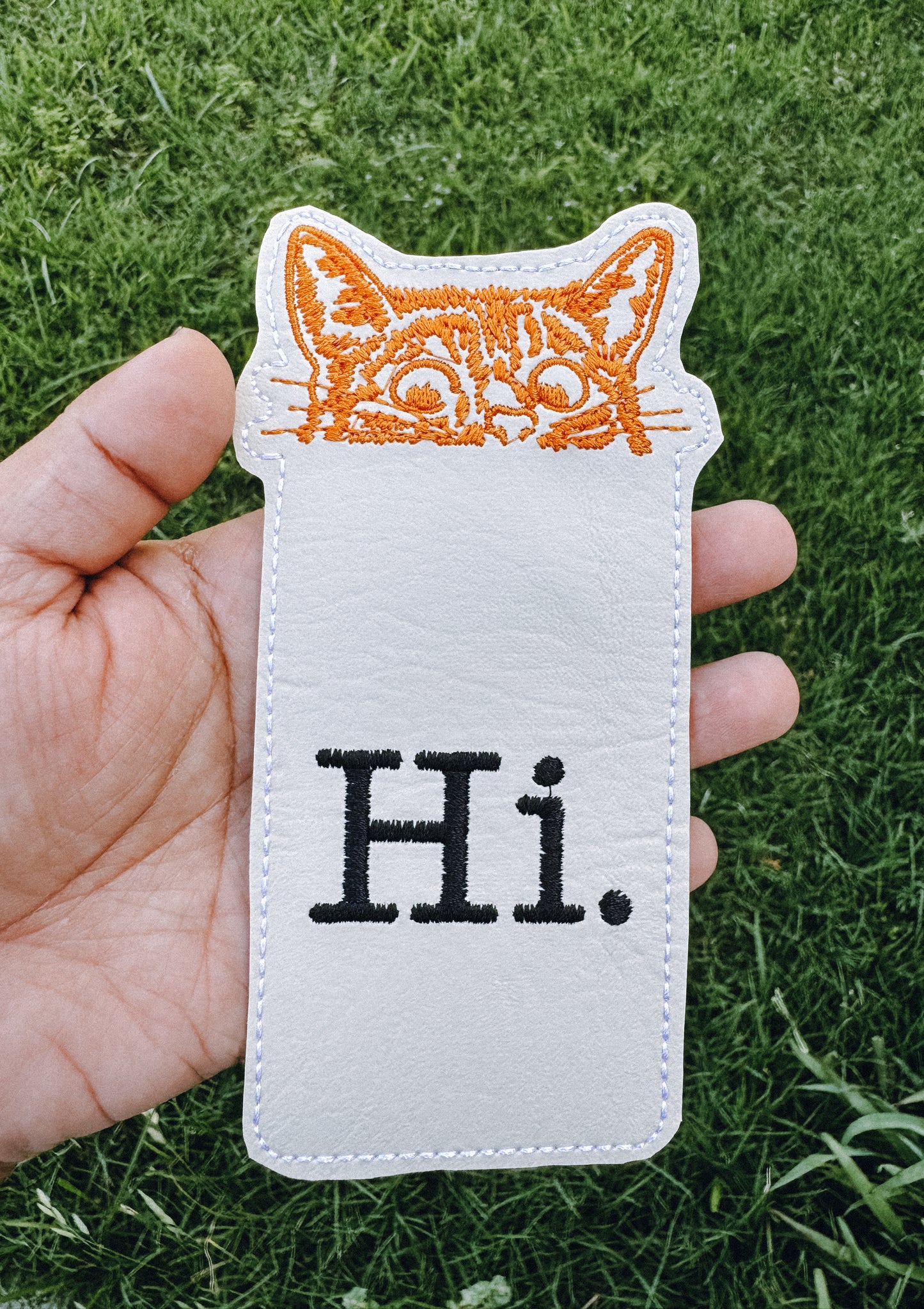 Hi Cat Vinyl Bookmark