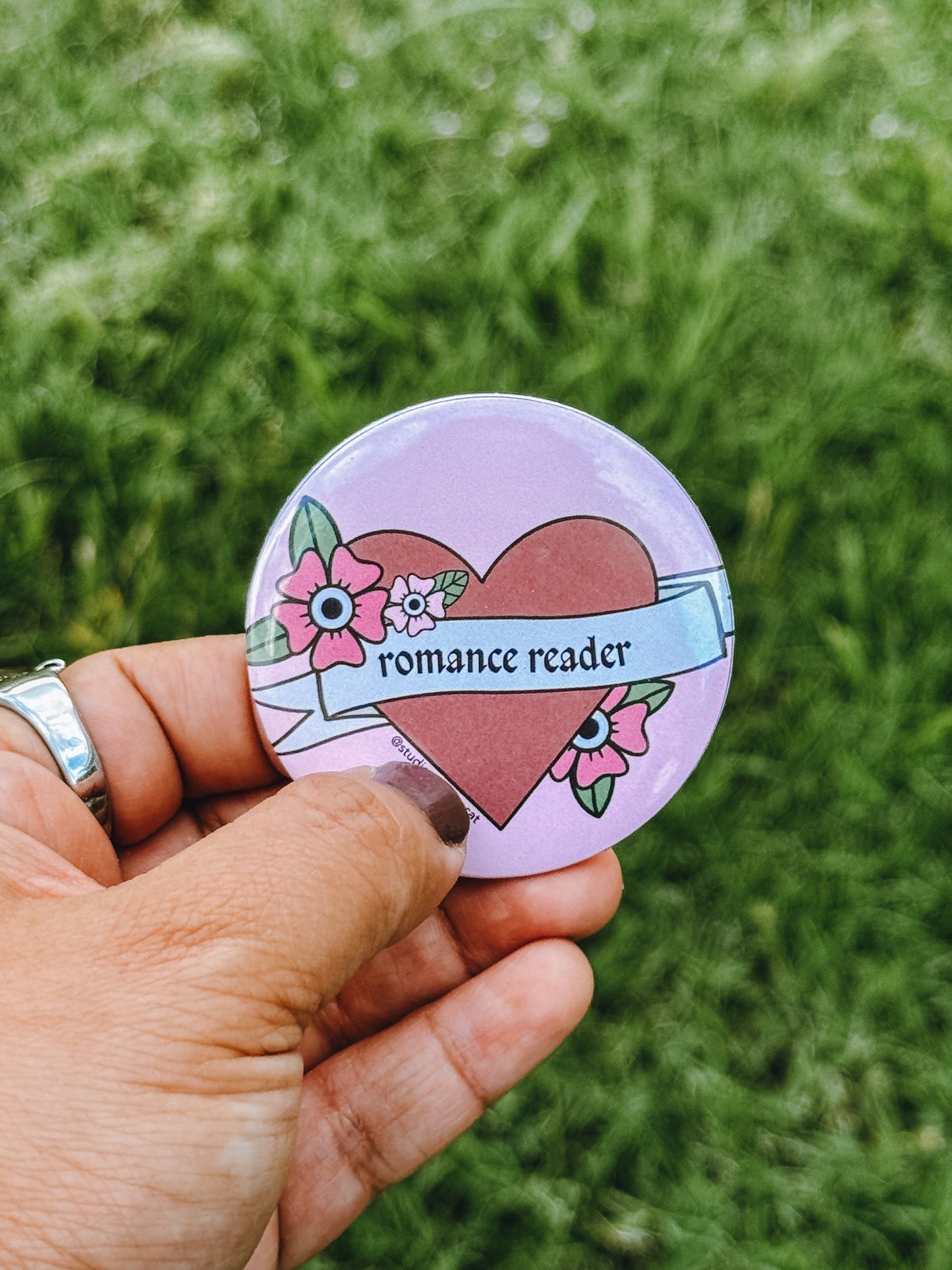 Romance Reader Button Pin