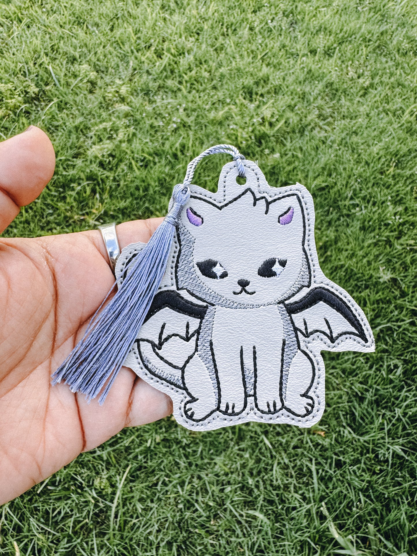Bat Cat Vinyl Bookmark