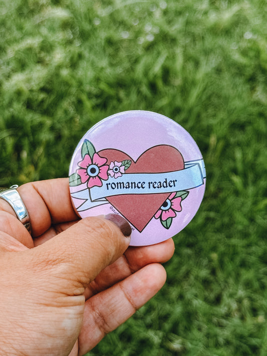 Romance Reader Button Pin
